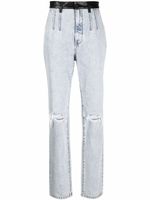 Alexander Wang jean délavé à taille haute - Bleu