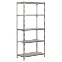 Planken Simon Rack Hout 167,4 X 71 X 31 CM Grijs 5 Planken