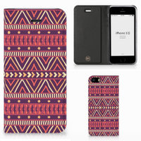 iPhone SE|5S|5 Hoesje met Magneet Aztec Paars - thumbnail
