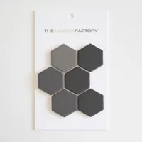 The Mosaic Factory London Mozaiek Tegel Hexagon - Donker Grijs Mix Porselein Ongeglazuurd, R11 281x325 mm