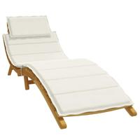 VidaXL Ligbedkussen 186x58x3 cm stof gemêleerd crèmekleurig
