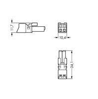 WAGO 890-242 Netstekker WINSTA MINI Bus, recht Totaal aantal polen: 2 16 A Grijs 1 stuk(s) - thumbnail