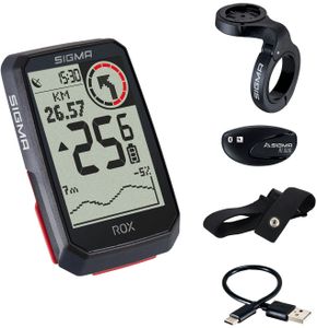 Sigma rox 4.0 gps zw/zw hr stuurhouder + ant + /ble borstriem