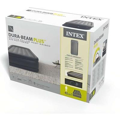 INTEX Deluxe kussensteun verhoogd opblaasbaar bed 64132ND