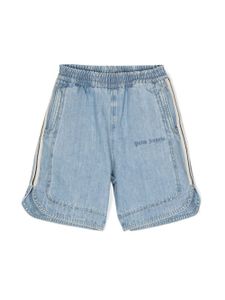 Palm Angels Kids short en coton à logo imprimé - Bleu