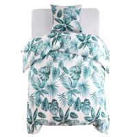 VidaXL Dekbedovertrekset bladeren 140x200/60x70 cm groen