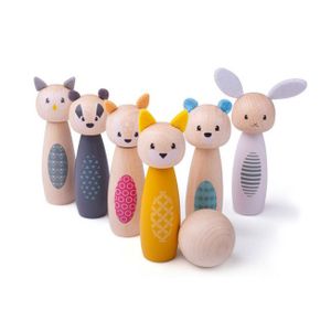 Bigjigs houten kegelspel dierfiguren