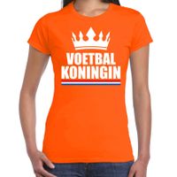 Voetbal koningin t-shirt oranje dames - Sport / hobby shirts - thumbnail