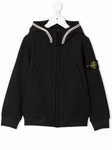 Stone Island Junior hoodie à fermeture zippée - Noir