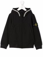 Stone Island Junior hoodie à fermeture zippée - Noir