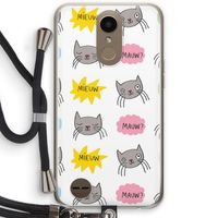 Meow: LG K10 (2017) Transparant Hoesje met koord