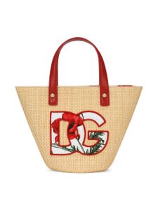 Dolce & Gabbana Kids sac cabas à détail de logo - Marron