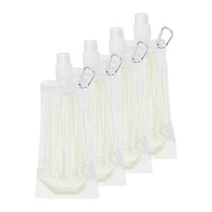 Drinkfles/bidon - 4x - wit - navulbaar - met koelvloeistof - 400 ml - festival/outdoor