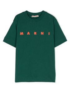 Marni Kids t-shirt en coton à logo imprimé - Vert