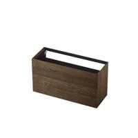 INK - Onderkast 2 Laden Push To Bestaande Uit: - 1000x450x650 Mm - Massief Eiken Charcoal