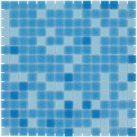The Mosaic Factory Amsterdam Mozaiek Tegel Vierkant - Blauw Mix Glas Basic 322x322 mm