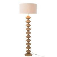 J-line - Vloerlamp Rups Populierenhout Naturel|grijs - 48x48x156cm