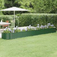 VidaXL Plantenbak 440x80x36 cm gepoedercoat staal groen