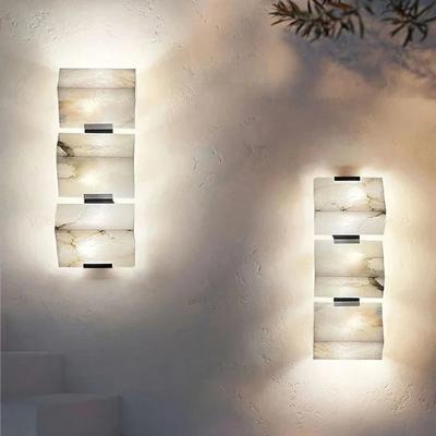 MarbleLuxe Nordic LED Wandlamp - Natuurlijke Marmeren Sfeerverlichting