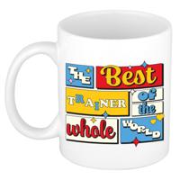 Cadeau koffie/thee mok - de beste trainer/coach - van de wereld - wit - 300 ml - keramiek