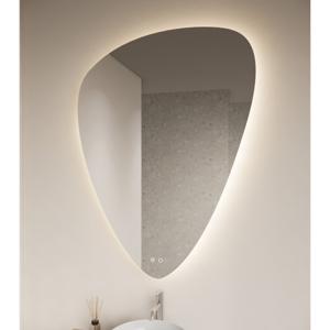 Badkamerspiegel Frenzy | 80x60 cm | Driehoekig | Indirecte LED verlichting | Touch button | Met spiegelverwarming