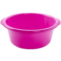 Kunststof teiltje/afwasbak rond 10 liter roze - thumbnail