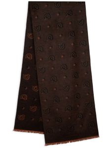 Ferragamo écharpe en soie à motif en jacquard - Marron