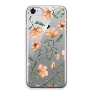 Peachy flowers: iPhone 8 Transparant Hoesje