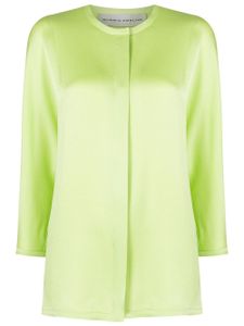 Gloria Coelho chemise boutonnée à design sans col - Vert