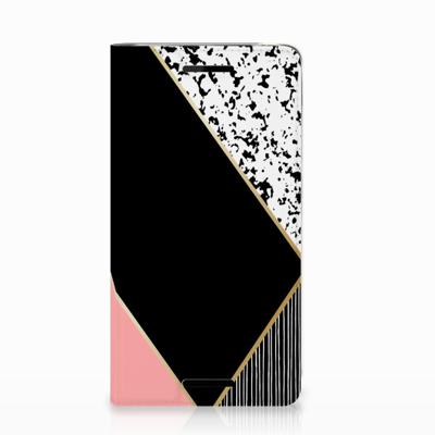 Nokia 2.1 2018 Stand Case Zwart Roze Vormen Nokia 2.1 2018 Stand Case Zwart Roze Vormen