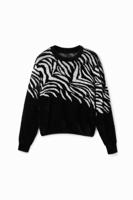 Trui met zebraprint in nepbont - BLACK - XL