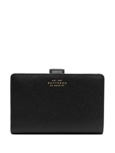 Smythson porte-monnaie pliant en cuir - Noir