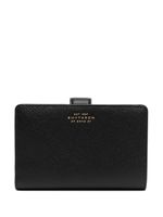 Smythson porte-monnaie pliant en cuir - Noir