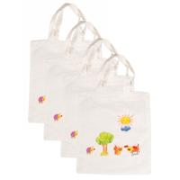 Inkleurbaar tasje blanco DIY - 4x - 38 x 42 cm - fairtrade katoen