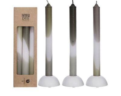Dip Dye Candles Set 3 st. Olive/Mint - Buitengewoon de boet