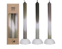 Dip Dye Candles Set 3 st. Olive/Mint - Buitengewoon de boet