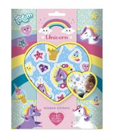 Totum raamsticker unicorn meisjes vinyl 60 stickers - thumbnail