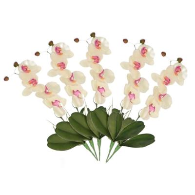 Wit/Roze Orchidee/Phalaenopsis kunstplant takken 44 cm voor binnen