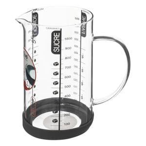 Keuken maatbeker/mengbeker - glas - transparant - 1000 ml