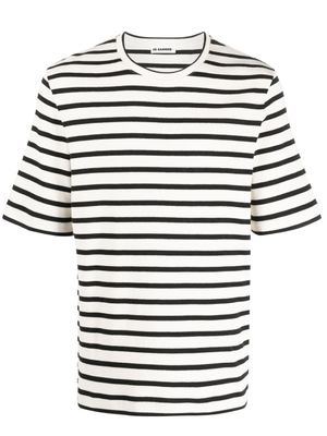 Jil Sander t-shirt rayé à manches courtes - Tons neutres