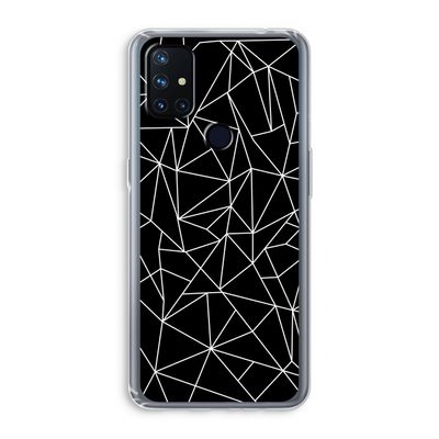 Geometrische lijnen wit: OnePlus Nord N10 5G Transparant Hoesje