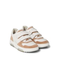 Brunello Cucinelli Kids baskets en cuir à attache scratch - Blanc
