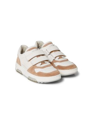 Brunello Cucinelli Kids baskets en cuir à attache scratch - Blanc