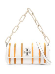 Tory Burch sac porté épaule Kira à rayures - Blanc