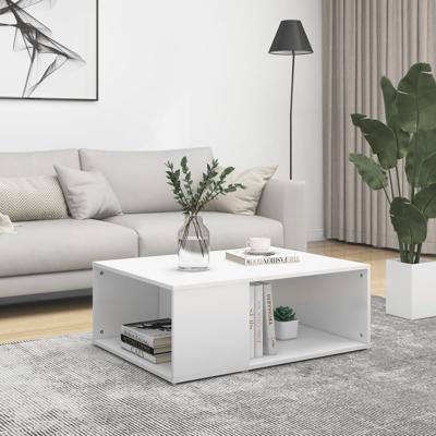 Salontafel 90x67x33 cm bewerkt hout wit