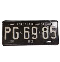 Michigan License Plate - 1953 - Original Michigan License Plate - 1953 - Original