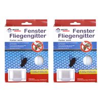 Insecten raam hor/gordijn incl tape - 2x - wit - polyester - 130 x 150 cm Insecten raam hor/gordijn incl tape - 2x - wit - polyester - 130 x 150 cm