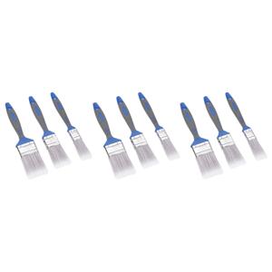 FX Tools Verfkwasten set 9x stuks - plat - kunststof handvat - 25/38/50 mm breed - schilderen