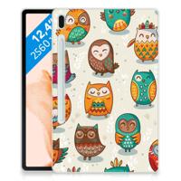 Samsung Galaxy Tab S7FE Back Case Vrolijke Uilen