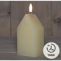 LED Kaars wax huisje ivoor 5x6x15cm